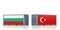 Freight container with Bulgaria and Turkey flag.