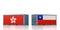 Freight container with Chile and Hong Kong flag.