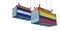 Freight container with Honduras and Colombia flag.