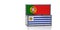 Freight container with Portugal and Uruguay national flag