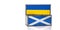 Freight container with Scotland and Ukraine flag.