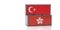 Freight container with Turkey and Hong Kong flag.