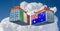 Freight containers with Australia and Italy flag.