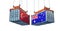 Freight containers with Australia and Turkey flag.