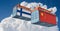 Freight containers with China and Finland flag.