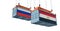 Freight containers with Egypt and Russia flag.