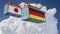 Freight Containers with Germany and Japan flags.