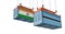 Freight containers with India and Botswana flag.
