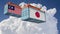 Freight Containers with Malaysia and Japan flags.