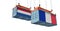 Freight containers with Netherlands and France flag.