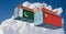 Freight containers with Pakistan and China flag.