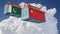 Freight Containers with Pakistan and China flags.