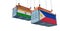 Freight containers with Philippines and India flag.