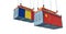 Freight containers with Romania and China national flags.