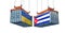Freight containers with Ukraine and Cuba flag.
