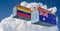 Freight containers with Venezuela and Australia national flags.