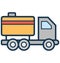 Freight, fuel truck Isolated Vector Icon can be easily modified or edit