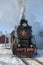 Freight main Soviet steam locomotive LV-0522 close-up