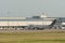 Freight plane in cargo terminal at airport