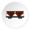 Freight railroad car icon circle