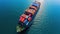 A freight ship carries cargo containers across the vast sea showcasing the scale of international trade and transportation from