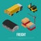 Freight shipment isometric banner