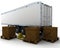 Freight trailer and shipping boxes