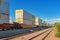 Freight train BNSF Railway Companies on a sunny day in Arizona