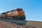 Freight train BNSF Railway Companies on a sunny day in Arizona