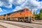 Freight train BNSF Railway Companies on a sunny day in Arizona