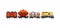 Freight train cargo cars with Container and box freight train. Rolling stock transport illustration set. Logistics heavy