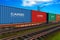 Freight train with cargo containers