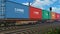 Freight train with cargo containers