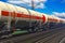 Freight train with gasoline tanker cars