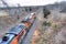 Freight train heading south in Oklahoma