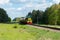 Freight train. Old diesel locomotive. High speed diesel train. Oil delivery.