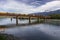 Freight Train Railway Bridge over Columbia River in Revelstoke BC Canada