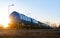 Freight train transporting liquid fuel at depot