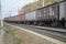 Freight transport cars on the railroad