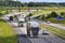 Freight Transport Trucks in Motorway Traffic