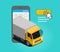 Freight transportation. Commercial delivery, truck vector illustration