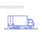 Freight transportation concept. Delivery service Truck. Outline on white. Shipping by car or truck. Line icon delivery