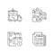 Freight transportation linear icons set