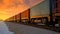 Freight Transportation: A Massive Long Cargo Train with Containers, Generative AI