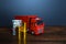 Freight truck and money. Assessment of the transportation market and the cost of transporting goods. Shipping service. Cost of