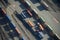 Freight Trucks in Trainyard - Aerial