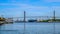 Freighter and Riverboat by Talmadge Bridge in Savannah