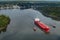 Freighter Sails Away From Bucksport, Maine