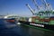 Freighters docked at Port of Los Angeles, California