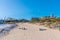 FREMANTLE, AUSTRALIA, JANUARY 19, 2020: Roundhouse behind bathers beach in Fremantle, Australia